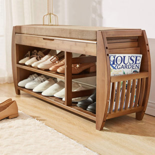 Small shoe storage bench best sale with cushion